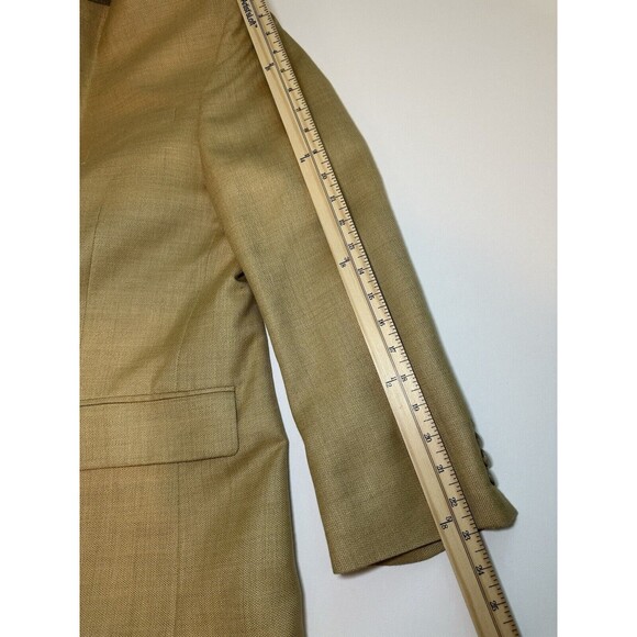 Oscar De La Renta Silk Wool Blend Tan Blazer Sport Jacket Lined Men's 42R - Picture 10 of 12